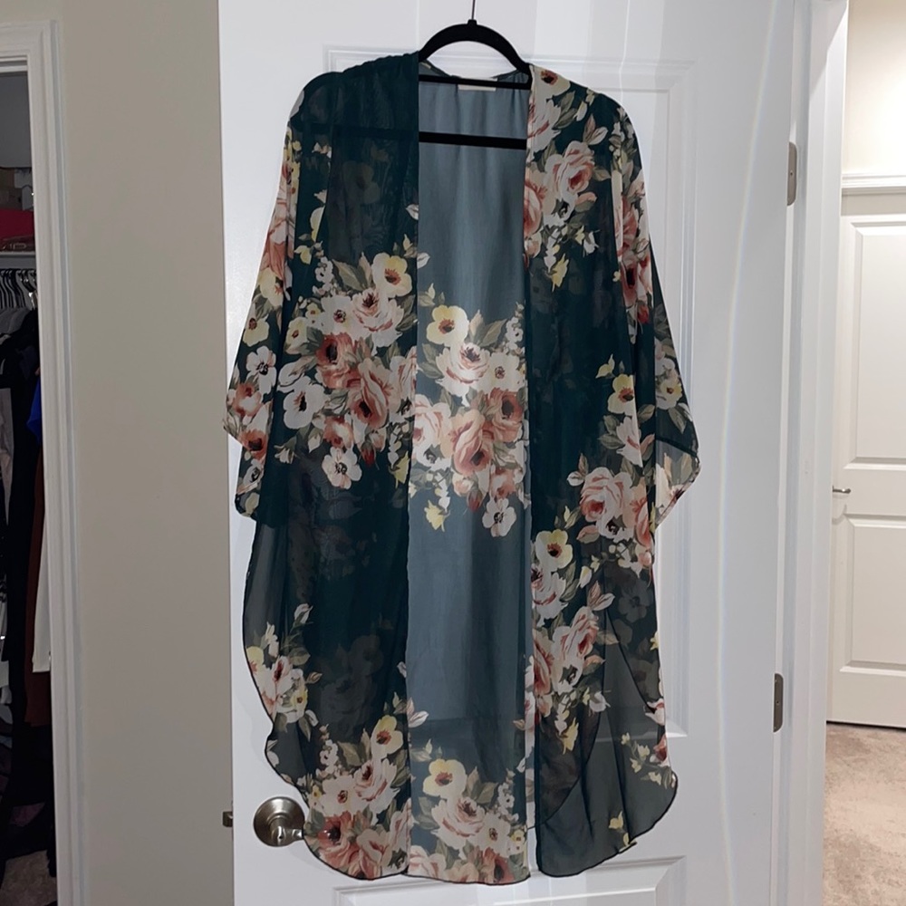 Adora Green Sheer Kimono
